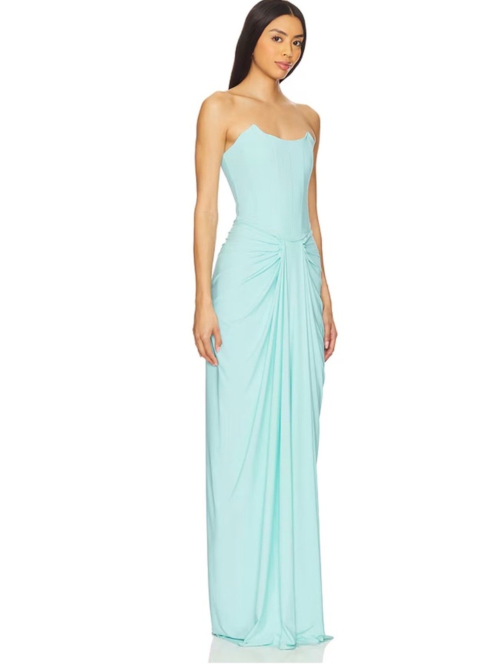 Deme by gabriella pearl gown in green strapless $350 XXS